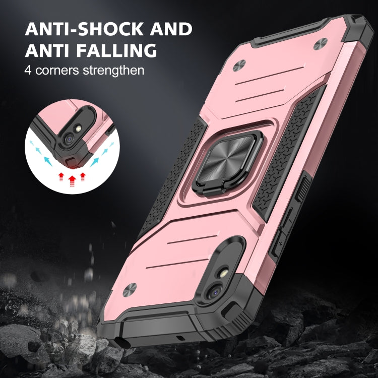 For Xiaomi Redmi 9A Magnetic Armor Shockproof TPU + PC Case with Metal Ring Holder