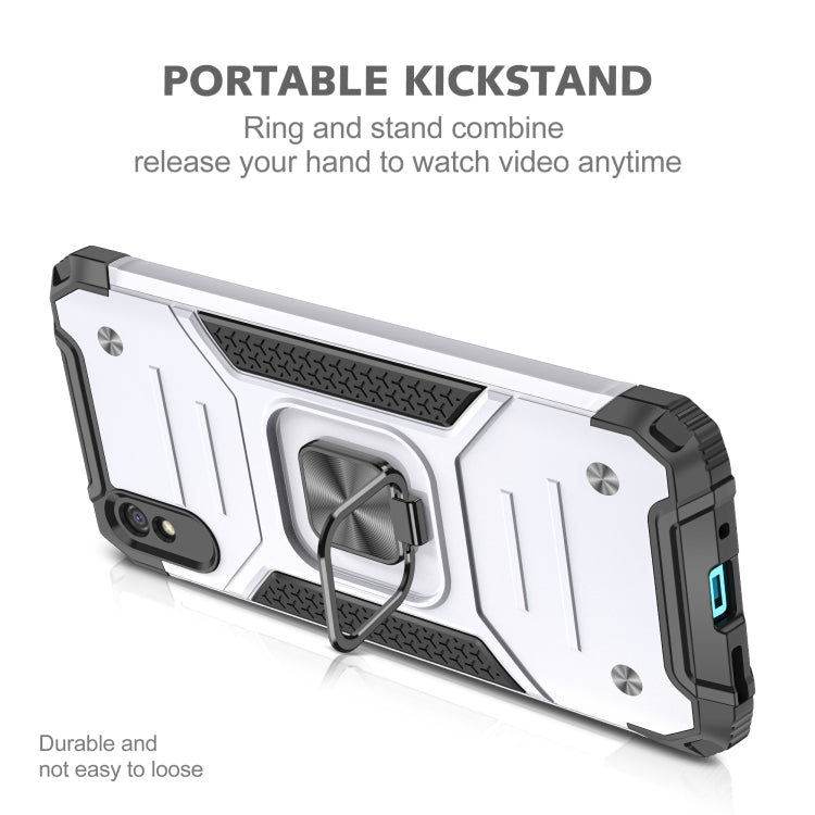 For Xiaomi Redmi 9A Magnetic Armor Shockproof TPU + PC Case with Metal Ring Holder