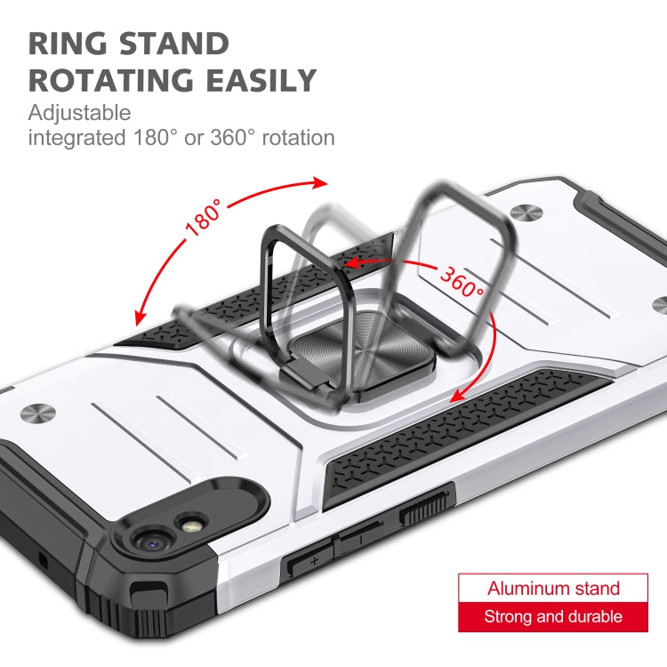 For Xiaomi Redmi 9A Magnetic Armor Shockproof TPU + PC Case with Metal Ring Holder
