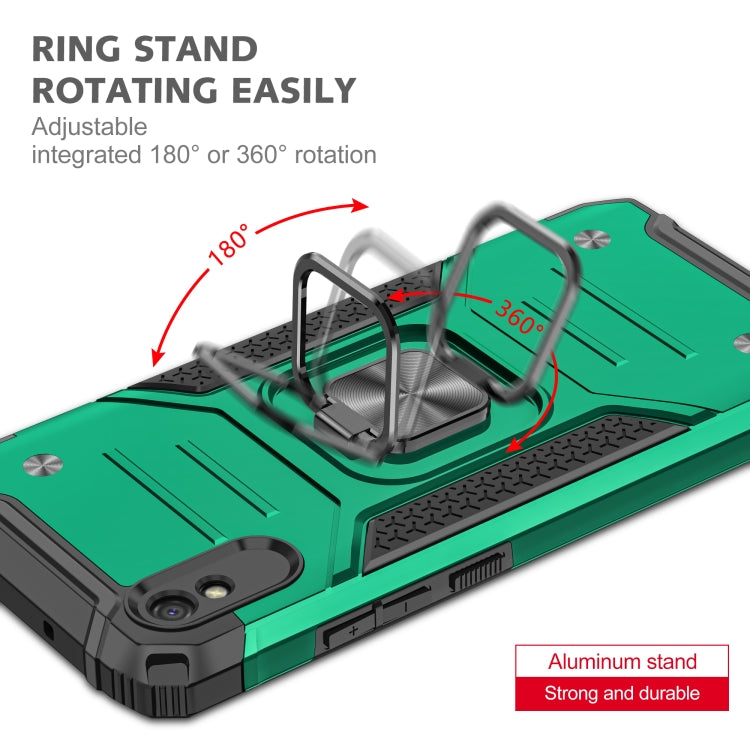 For Xiaomi Redmi 9A Magnetic Armor Shockproof TPU + PC Case with Metal Ring Holder