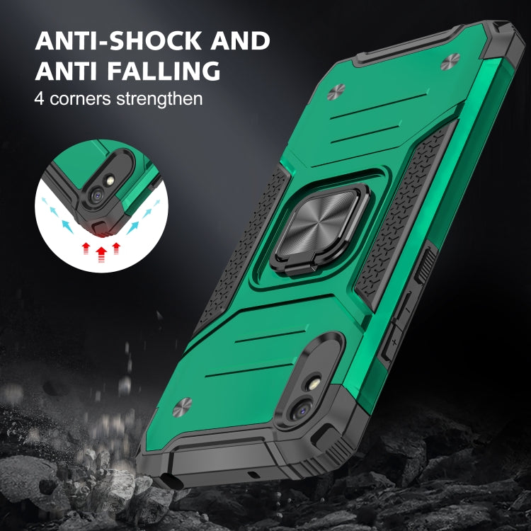 For Xiaomi Redmi 9A Magnetic Armor Shockproof TPU + PC Case with Metal Ring Holder