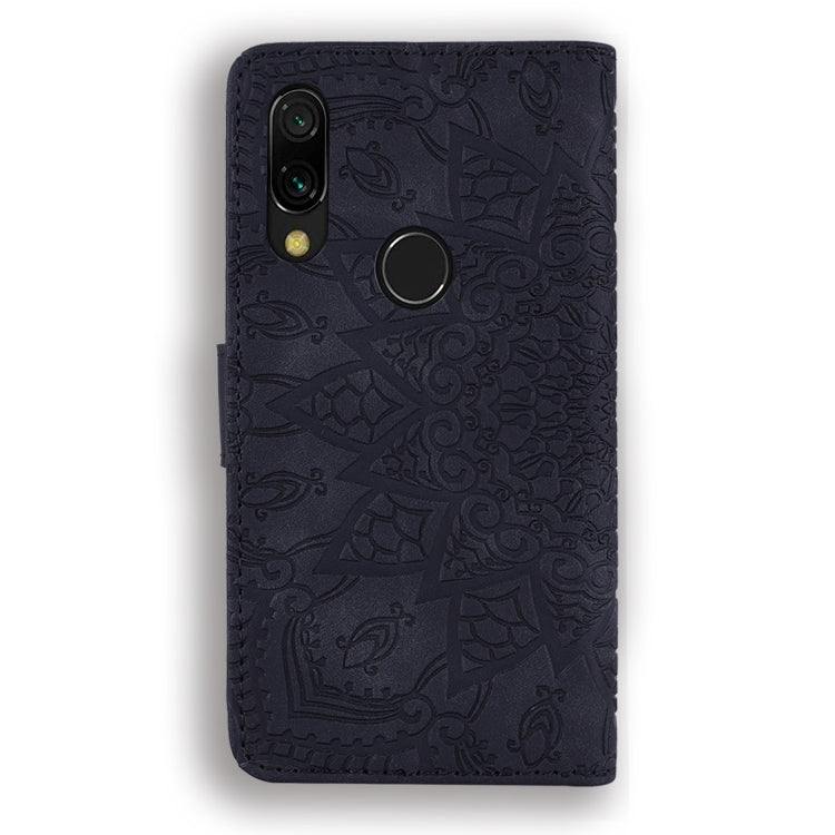 For Xiaomi Redmi 7 / Redmi Y3 Calf Pattern Mandala Double Folding Design Embossed Leather Case with Wallet & Holder & Card Slots