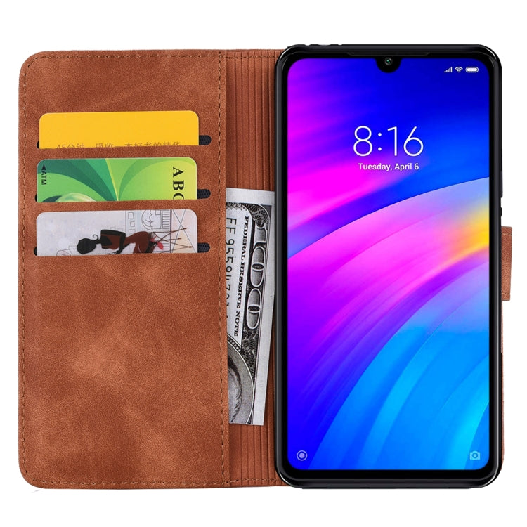 For Xiaomi Redmi 7 / Redmi Y3 Calf Pattern Mandala Double Folding Design Embossed Leather Case with Wallet & Holder & Card Slots