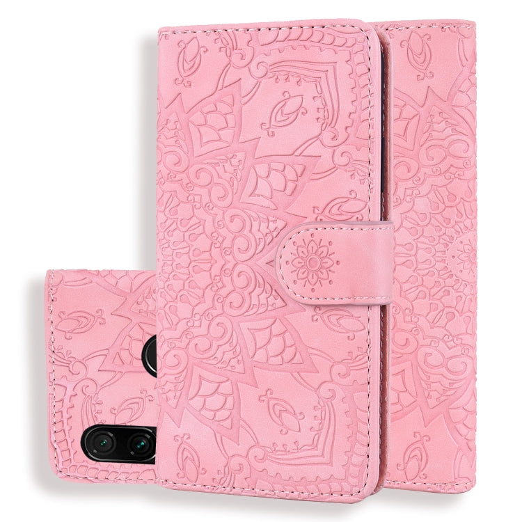 For Xiaomi Redmi 7 / Redmi Y3 Calf Pattern Mandala Double Folding Design Embossed Leather Case with Wallet & Holder & Card Slots