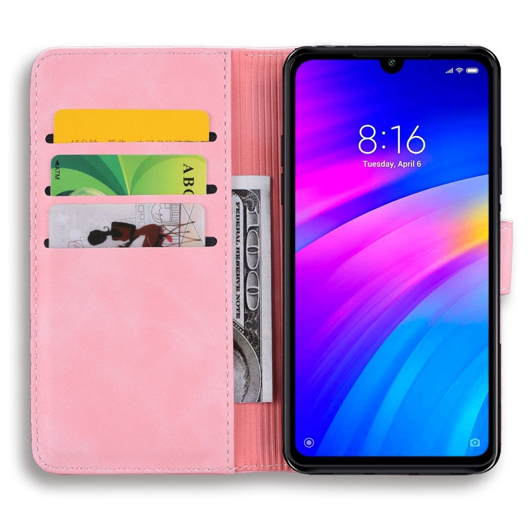 For Xiaomi Redmi 7 / Redmi Y3 Calf Pattern Mandala Double Folding Design Embossed Leather Case with Wallet & Holder & Card Slots