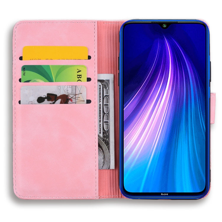 For Xiaomi Redmi Note 8 Calf Pattern Mandala Double Folding Design Embossed Leather Case with Wallet & Holder & Card Slots