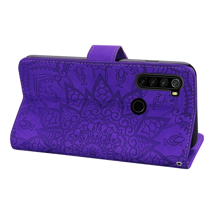For Xiaomi Redmi Note 8 Calf Pattern Mandala Double Folding Design Embossed Leather Case with Wallet & Holder & Card Slots