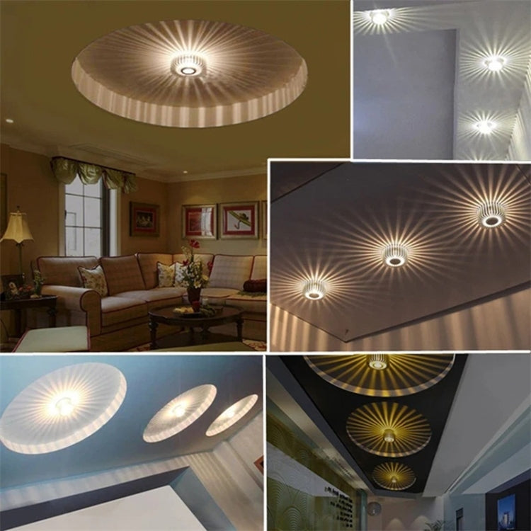 3W LED Circle Aluminum Ceiling Light Bar KTV Fixture Corridor Balcony Pendant Lamp, Style:Concealed Installation