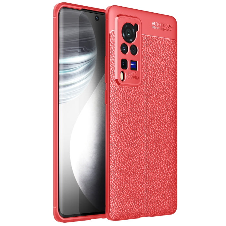 For Vivo X60 Pro Litchi Texture TPU Shockproof Case