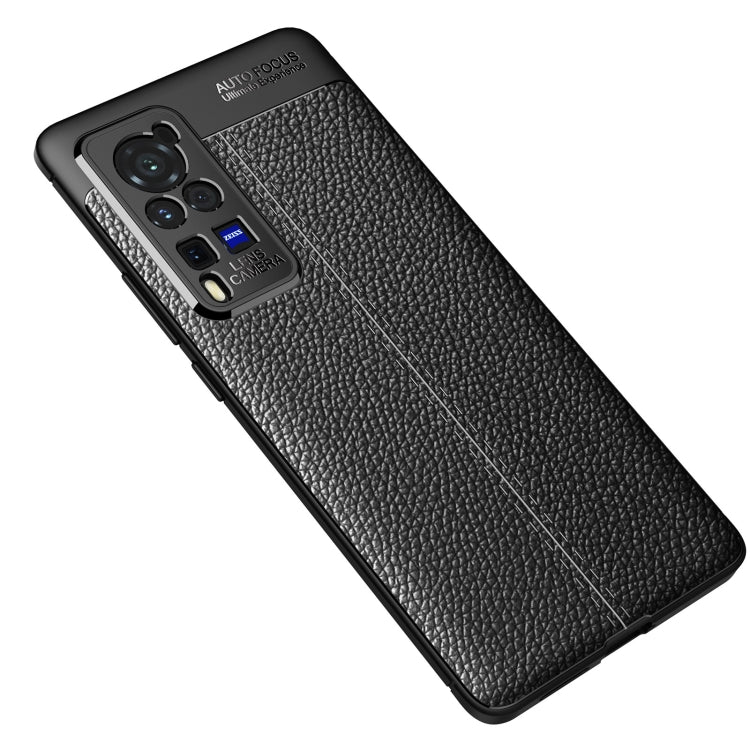 For Vivo X60 Pro Litchi Texture TPU Shockproof Case