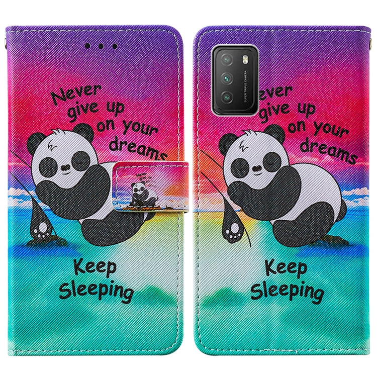 For Xiaomi Poco M3 Cross Texture Painting Pattern Horizontal Flip Leather Case with Holder & Card Slots & Wallet & Lanyard