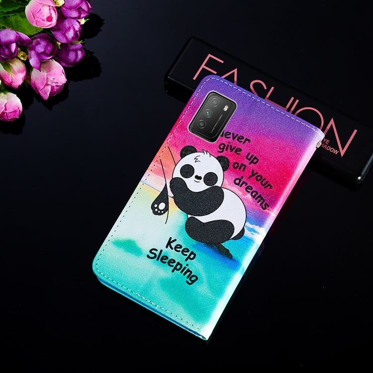 For Xiaomi Poco M3 Cross Texture Painting Pattern Horizontal Flip Leather Case with Holder & Card Slots & Wallet & Lanyard