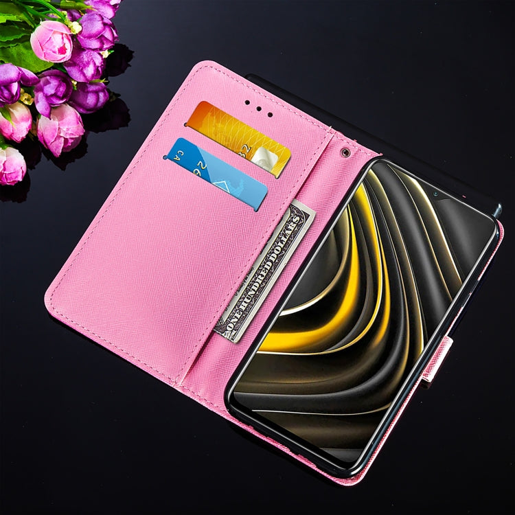 For Xiaomi Poco M3 Cross Texture Painting Pattern Horizontal Flip Leather Case with Holder & Card Slots & Wallet & Lanyard
