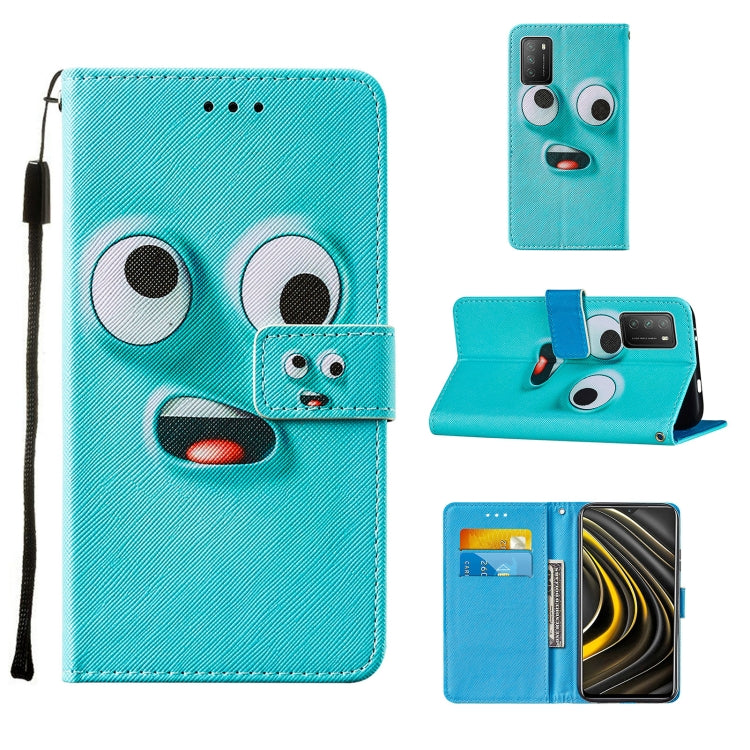For Xiaomi Poco M3 Cross Texture Painting Pattern Horizontal Flip Leather Case with Holder & Card Slots & Wallet & Lanyard