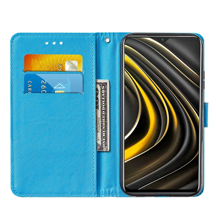 For Xiaomi Poco M3 Cross Texture Painting Pattern Horizontal Flip Leather Case with Holder & Card Slots & Wallet & Lanyard