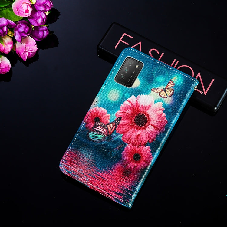 For Xiaomi Poco M3 Cross Texture Painting Pattern Horizontal Flip Leather Case with Holder & Card Slots & Wallet & Lanyard
