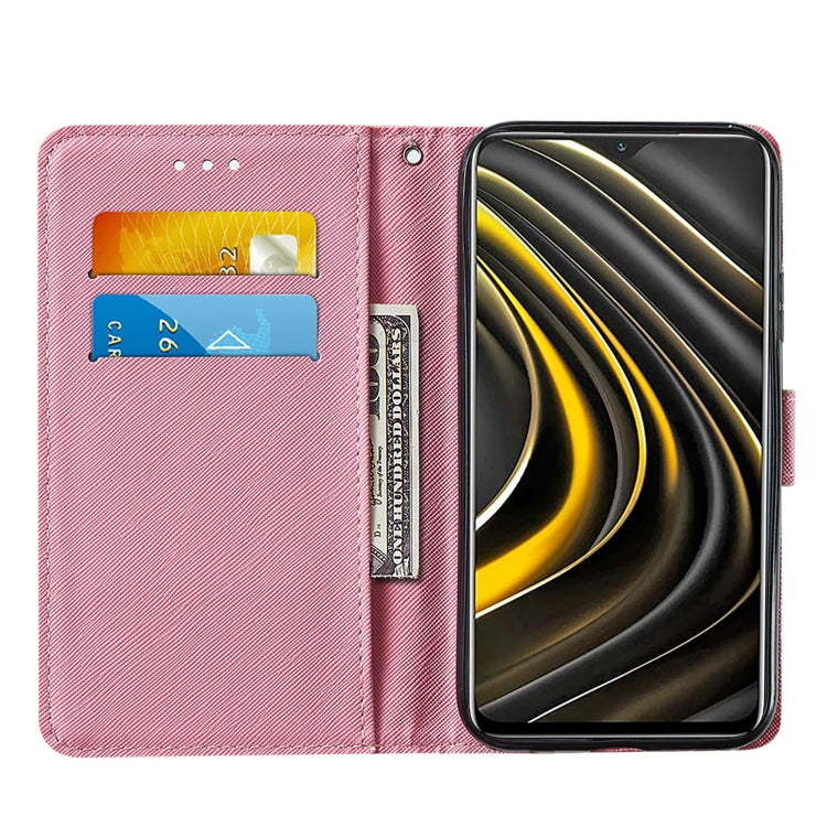 For Xiaomi Poco M3 Cross Texture Painting Pattern Horizontal Flip Leather Case with Holder & Card Slots & Wallet & Lanyard