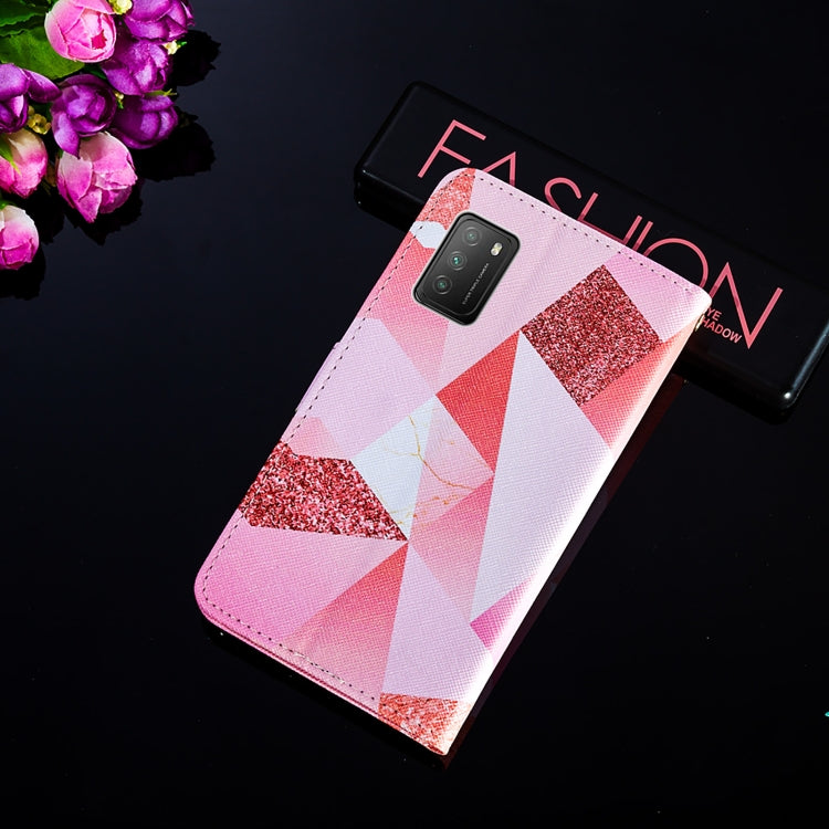 For Xiaomi Poco M3 Cross Texture Painting Pattern Horizontal Flip Leather Case with Holder & Card Slots & Wallet & Lanyard