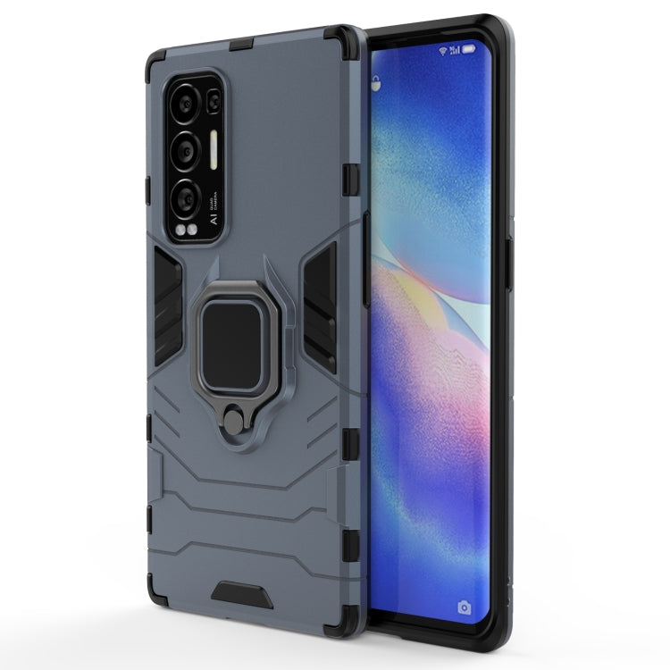 For OPPO Reno5 Pro+ PC + TPU Shockproof Protective Case with Magnetic Ring Holder