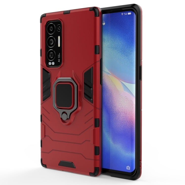 For OPPO Reno5 Pro+ PC + TPU Shockproof Protective Case with Magnetic Ring Holder