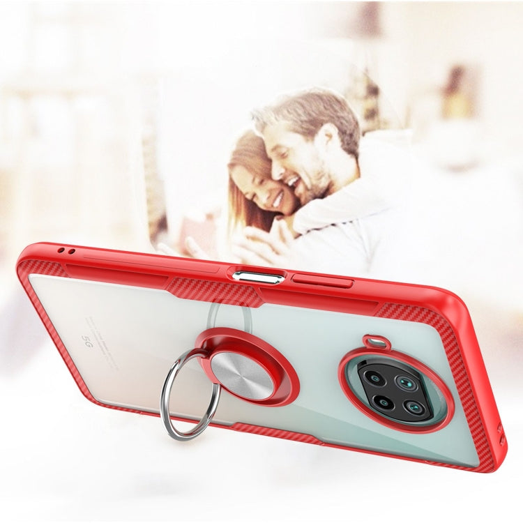 For Xiaomi Mi 10T Lite 5G Shockproof Transparent TPU + Acrylic Protective Case with Ring Holder