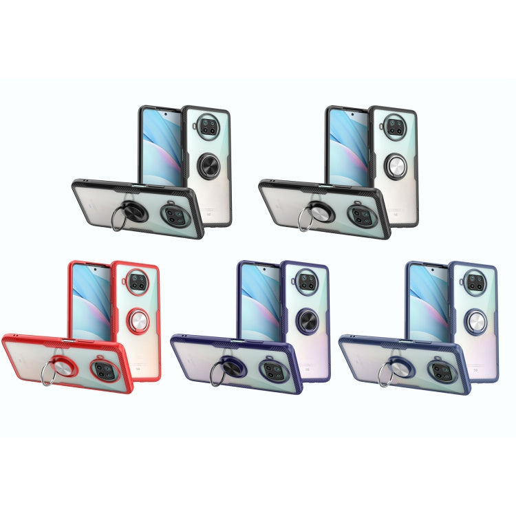 For Xiaomi Mi 10T Lite 5G Shockproof Transparent TPU + Acrylic Protective Case with Ring Holder