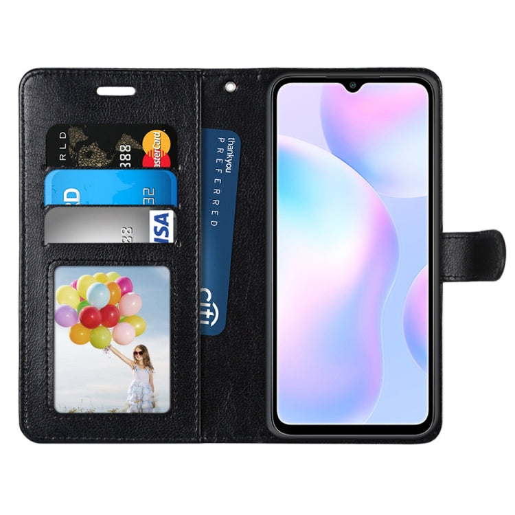 For Xiaomi Redmi 9A Pure Color Horizontal Flip PU Leather Case with Holder & Card Slots & Wallet & Photo Frame