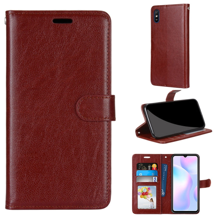 For Xiaomi Redmi 9A Pure Color Horizontal Flip PU Leather Case with Holder & Card Slots & Wallet & Photo Frame
