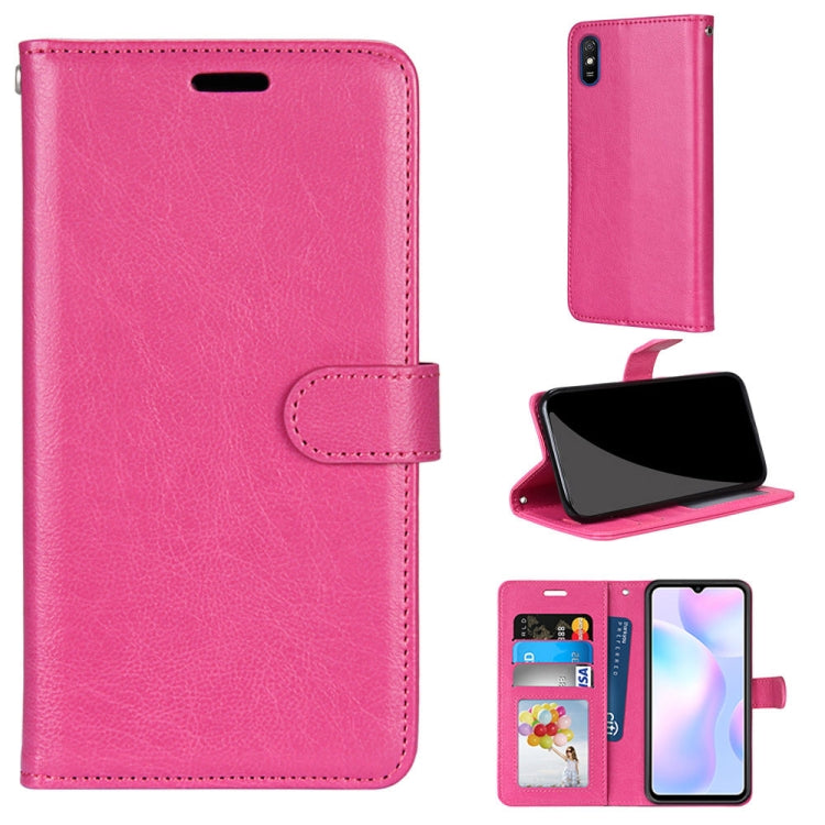 For Xiaomi Redmi 9A Pure Color Horizontal Flip PU Leather Case with Holder & Card Slots & Wallet & Photo Frame