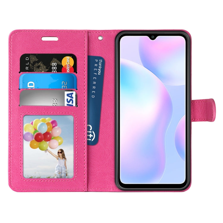 For Xiaomi Redmi 9A Pure Color Horizontal Flip PU Leather Case with Holder & Card Slots & Wallet & Photo Frame