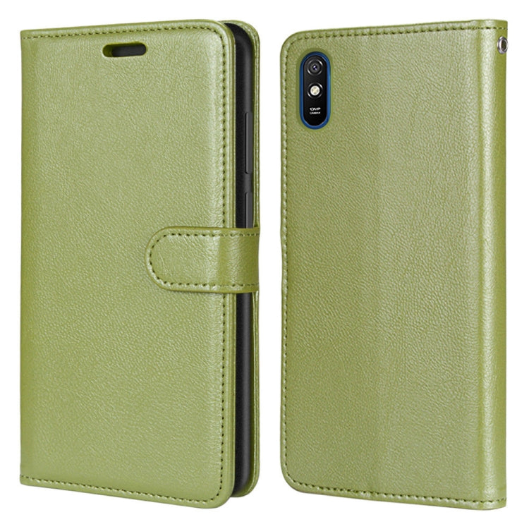 For Xiaomi Redmi 9A Pure Color Horizontal Flip PU Leather Case with Holder & Card Slots & Wallet & Photo Frame