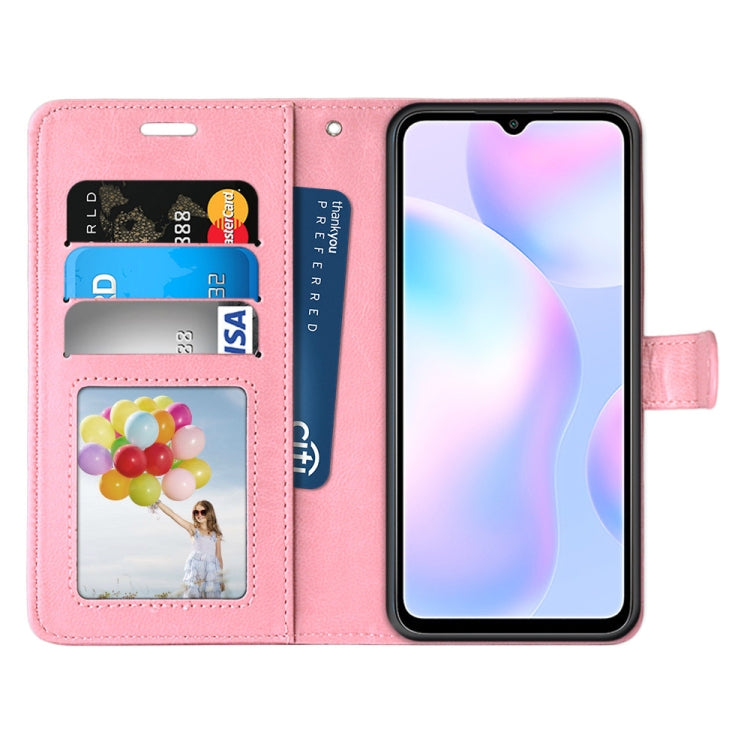 For Xiaomi Redmi 9A Pure Color Horizontal Flip PU Leather Case with Holder & Card Slots & Wallet & Photo Frame