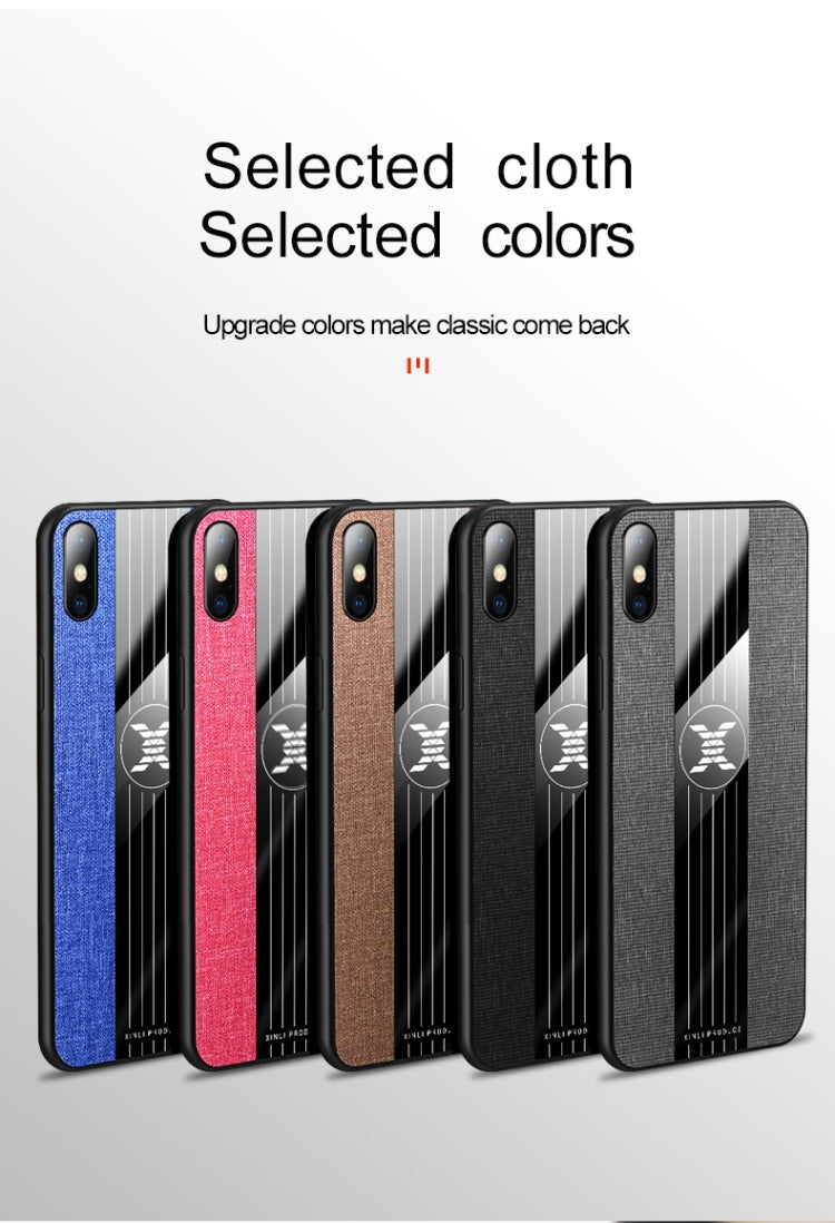 For iPhone XR XINLI Stitching Cloth Texture Shockproof TPU Protective Case