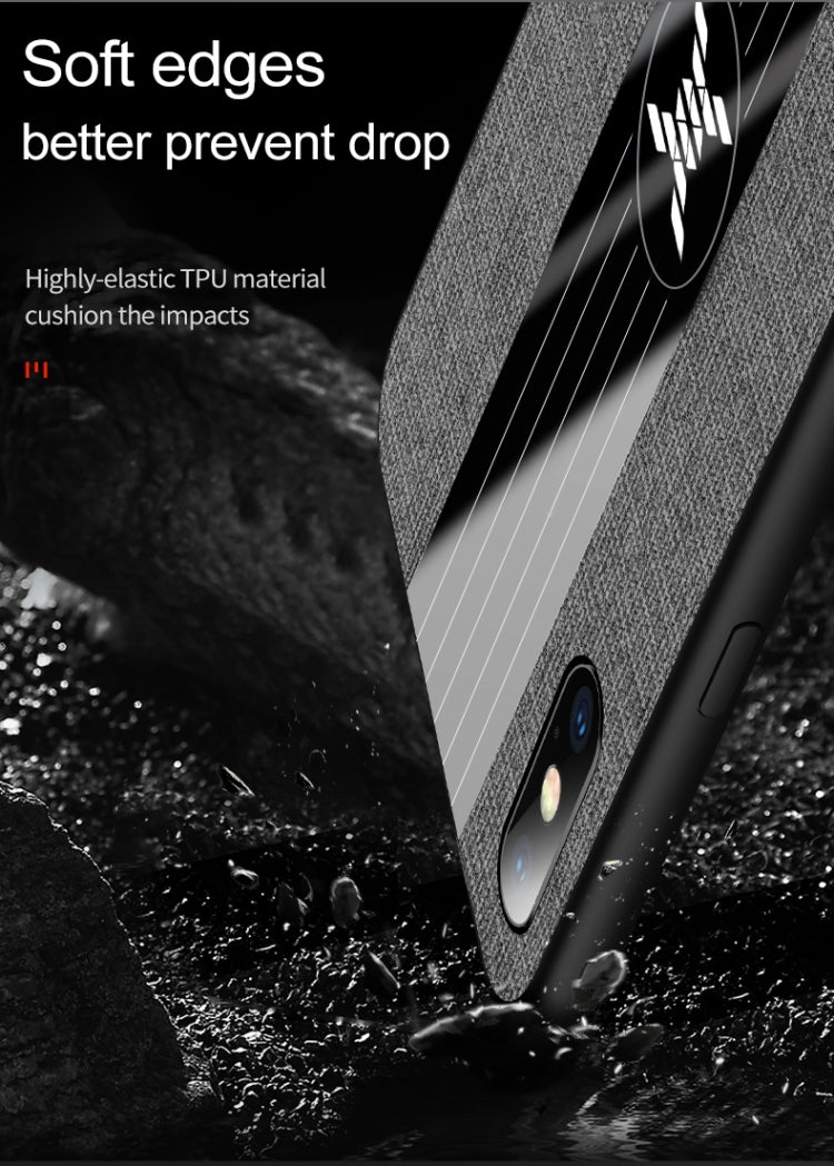 For iPhone XR XINLI Stitching Cloth Texture Shockproof TPU Protective Case