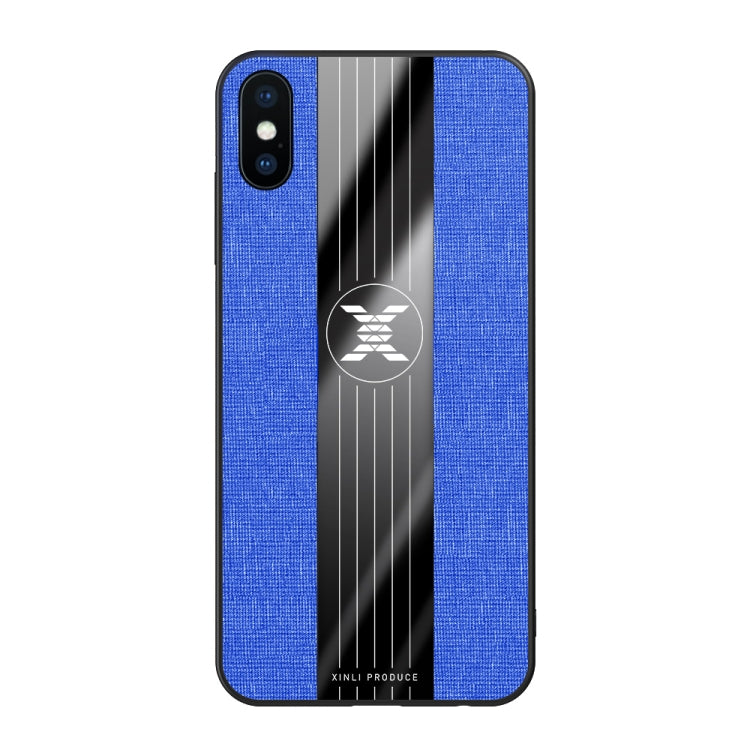 For iPhone XS Max XINLI Stitching Cloth Texture Shockproof TPU Protective Case