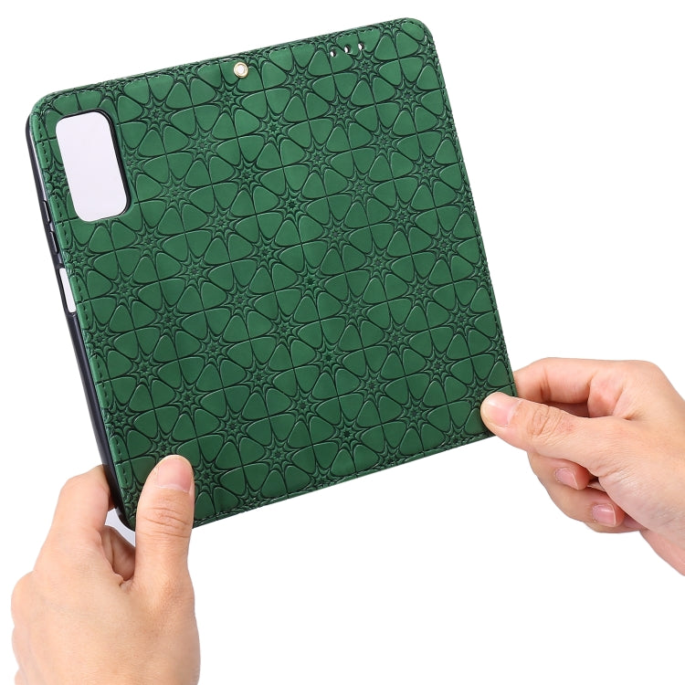 For Xiaomi Poco M3 Lucky Flowers Embossing Pattern Magnetic Horizontal Flip Leather Case with Holder & Card Slots