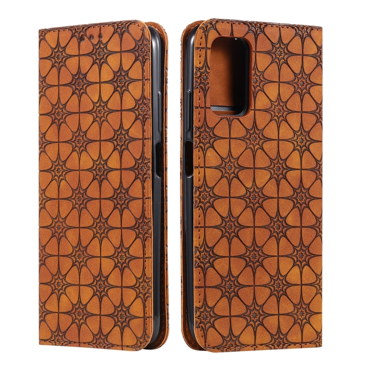 For Xiaomi Poco M3 Lucky Flowers Embossing Pattern Magnetic Horizontal Flip Leather Case with Holder & Card Slots