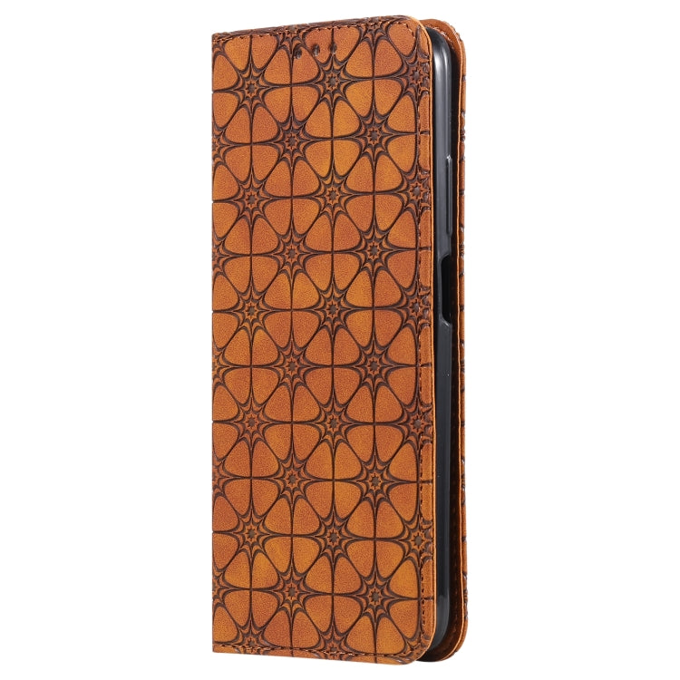 For Xiaomi Poco M3 Lucky Flowers Embossing Pattern Magnetic Horizontal Flip Leather Case with Holder & Card Slots