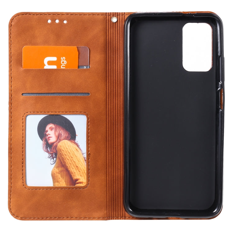 For Xiaomi Poco M3 Lucky Flowers Embossing Pattern Magnetic Horizontal Flip Leather Case with Holder & Card Slots