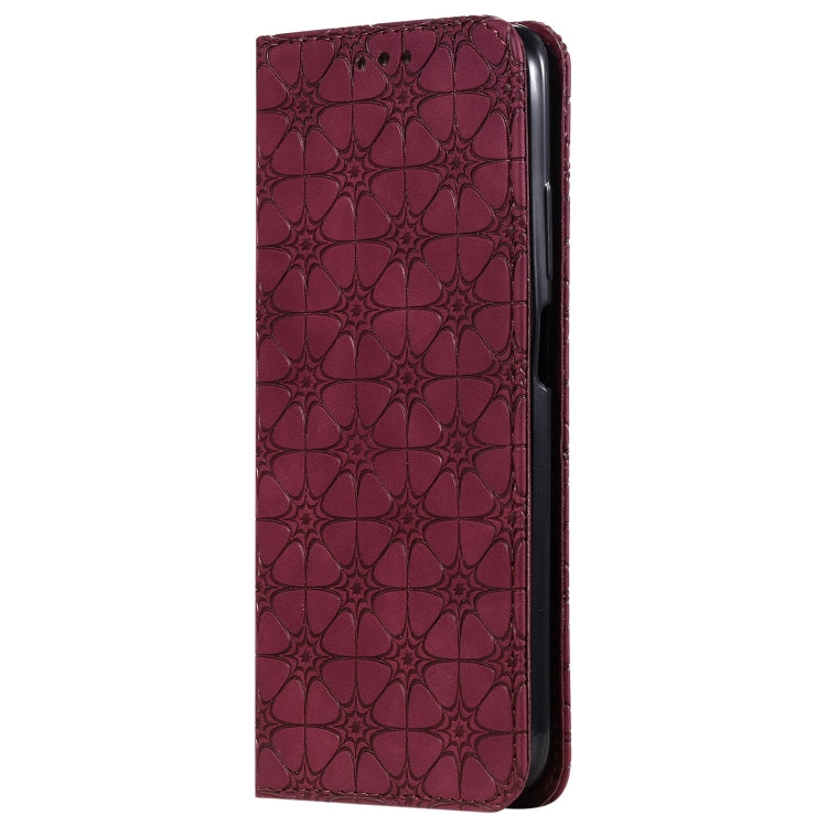 For Xiaomi Poco M3 Lucky Flowers Embossing Pattern Magnetic Horizontal Flip Leather Case with Holder & Card Slots