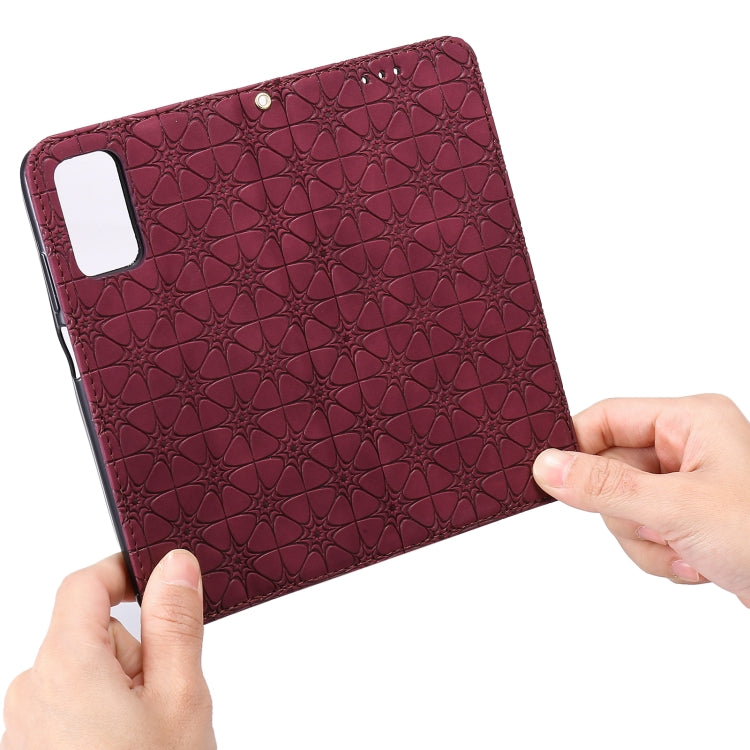 For Xiaomi Poco M3 Lucky Flowers Embossing Pattern Magnetic Horizontal Flip Leather Case with Holder & Card Slots