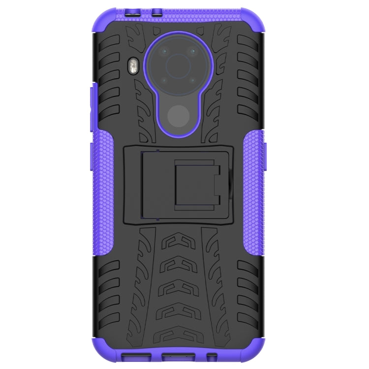 For Nokia 3.4 / 5.4 Tire Texture Shockproof TPU+PC Protective Case with Holder