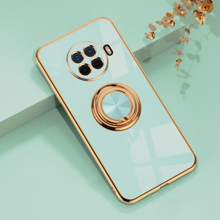 For OPPO Reno Ace2 6D Electroplating Full Coverage Silicone Protective Case with Magnetic Ring Holder