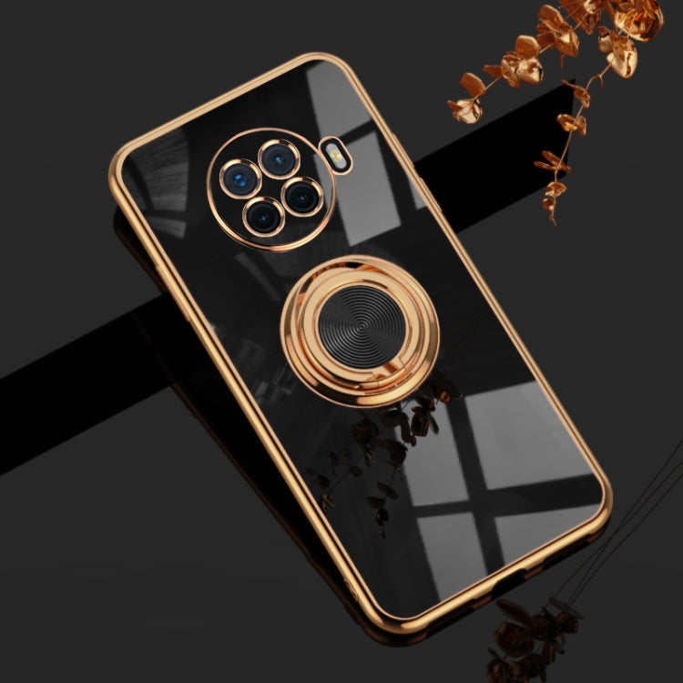 For OPPO Reno Ace2 6D Electroplating Full Coverage Silicone Protective Case with Magnetic Ring Holder