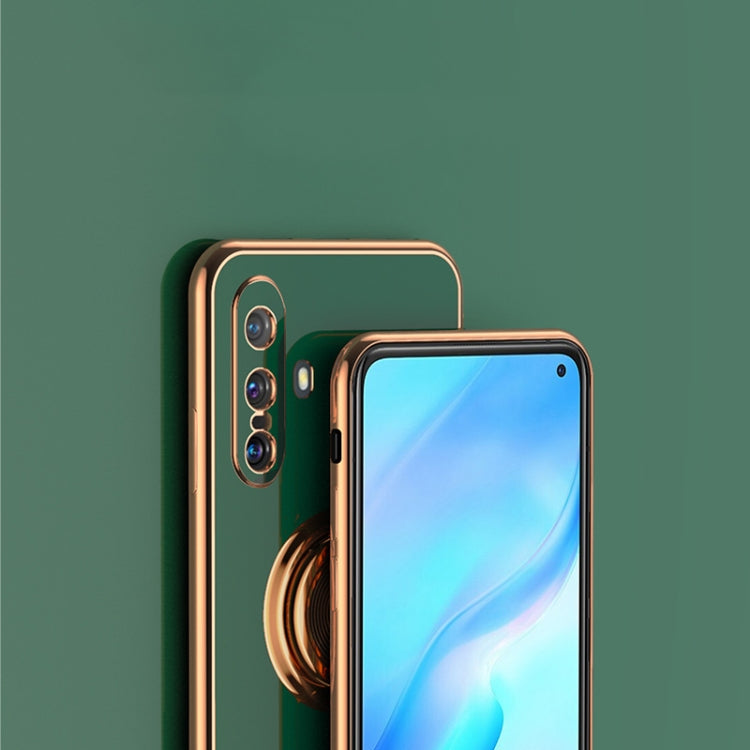 For vivo X30 6D Electroplating Full Coverage Silicone Protective Case with Magnetic Ring Holder