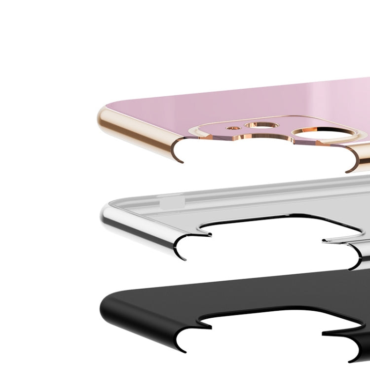 For vivo X50 6D Electroplating Full Coverage Silicone Protective Case with Magnetic Ring Holder