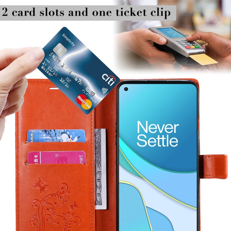 For OnePlus 8T 3D Butterflies Embossing Pattern Horizontal Flip Leather Case with Holder & Card Slot & Wallet