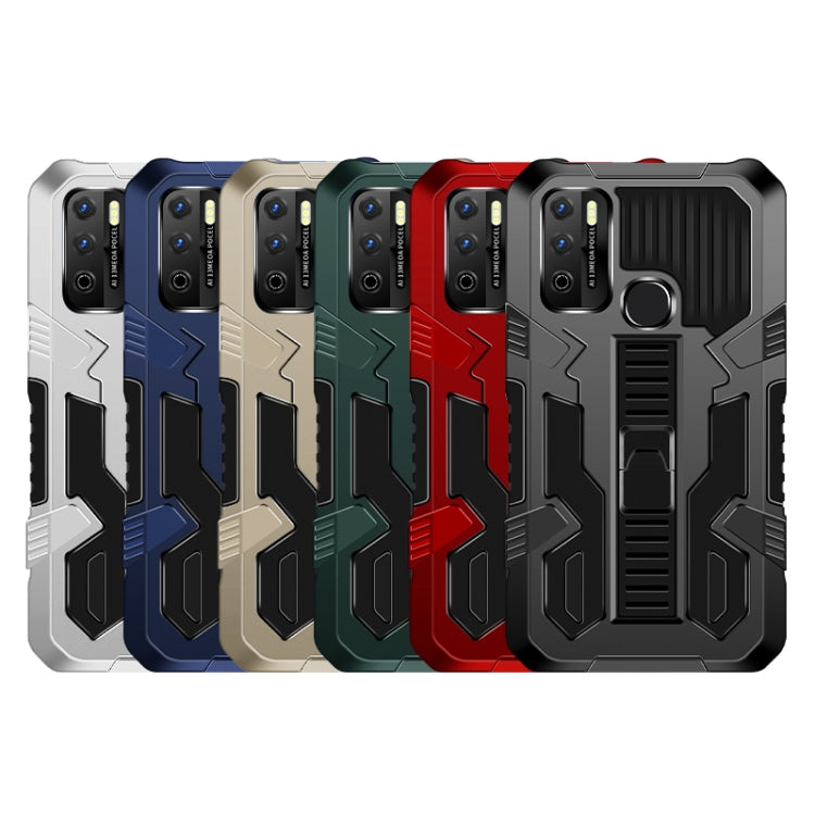 For OPPO Reno5 5G Vanguard Warrior All Inclusive Double-color Shockproof TPU + PC Protective Case with Holder