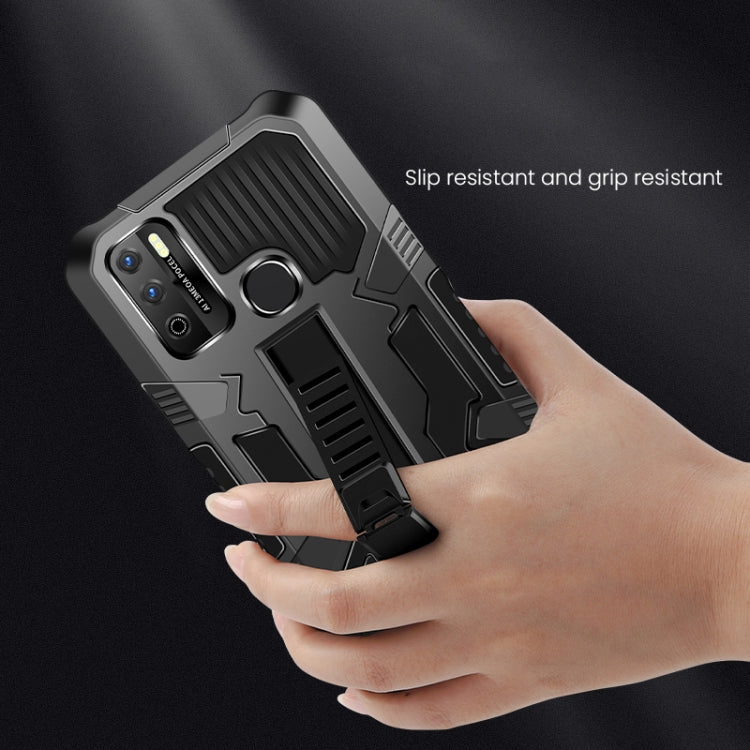 For OPPO Reno5 5G Vanguard Warrior All Inclusive Double-color Shockproof TPU + PC Protective Case with Holder