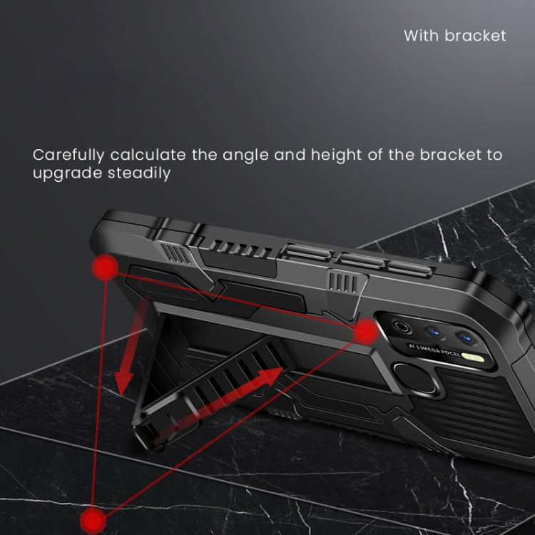 For OPPO Reno5 5G Vanguard Warrior All Inclusive Double-color Shockproof TPU + PC Protective Case with Holder